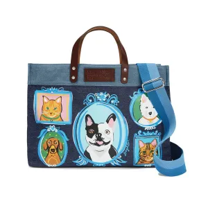 Fur Family East West Denim Denim Tote