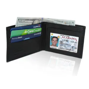 Adorable Deluxe RFID-Blocking Genuine Leather Bi-fold - Black