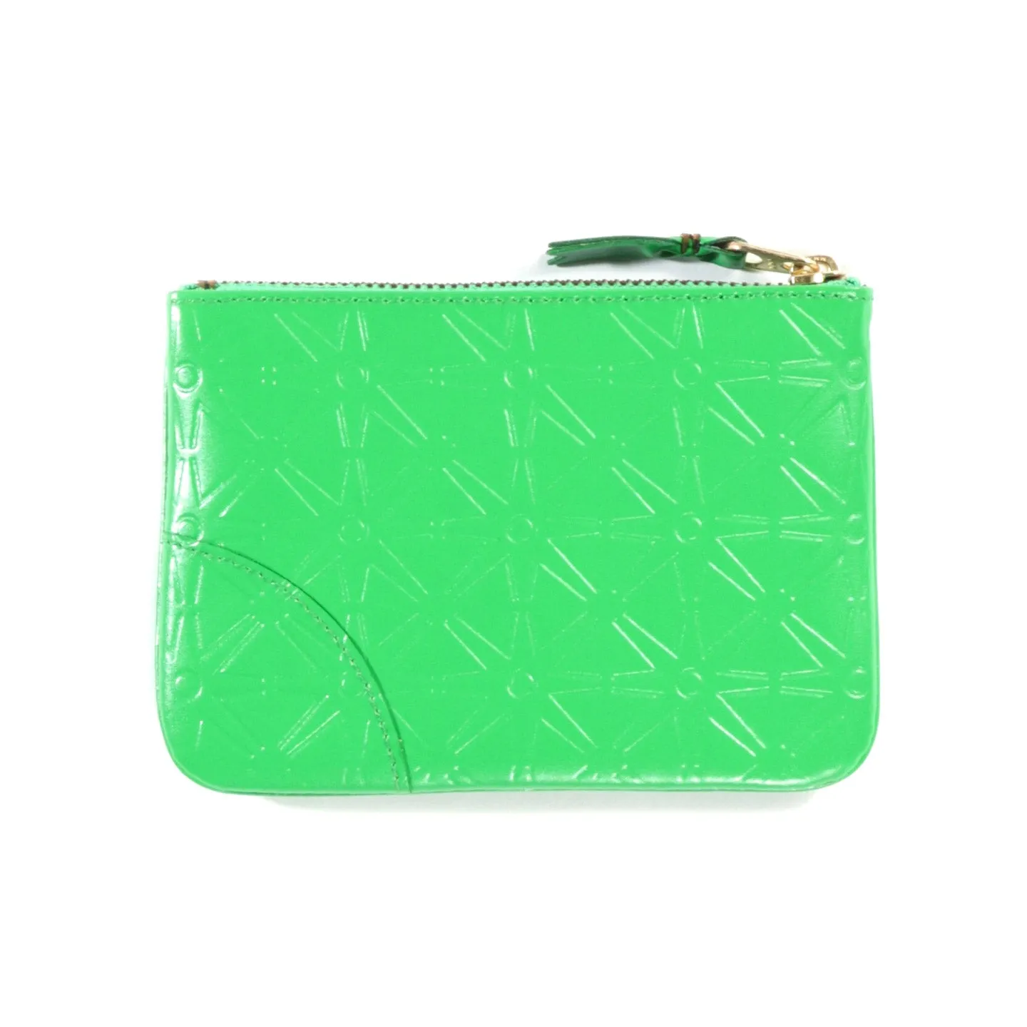 COMME DES GARCONS SA810E EMBOSSED LEATHER ZIP WALLET GREEN