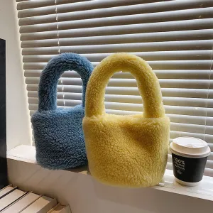 Cuddly Plush Mini Bucket Bag