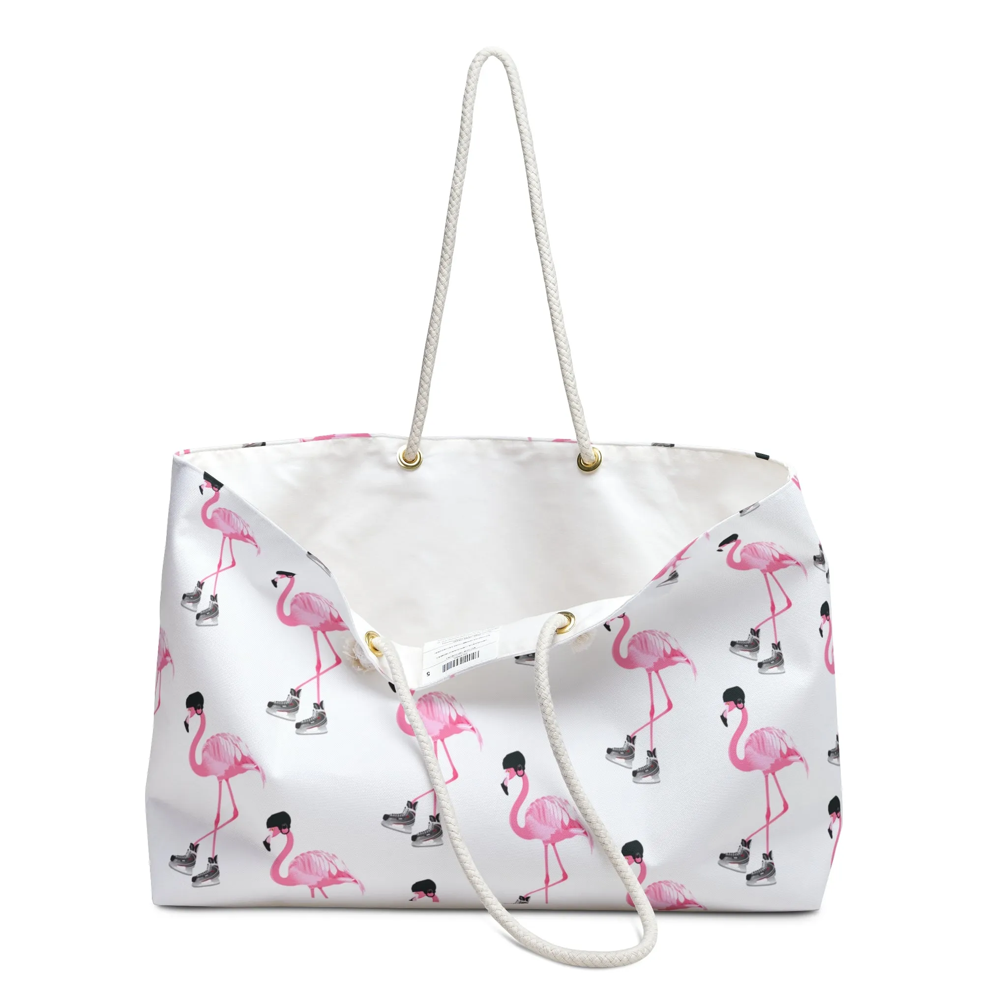 Hockey Playing Flamingo Weekender Bag