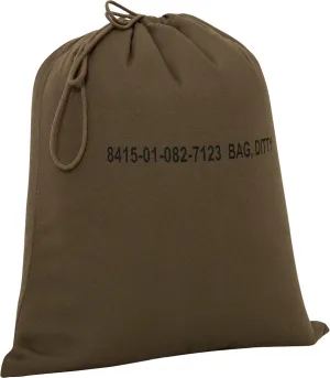 Olive Drab - Military Ditty Bag, 19" x 16" Canvas Travel Laundry Bag