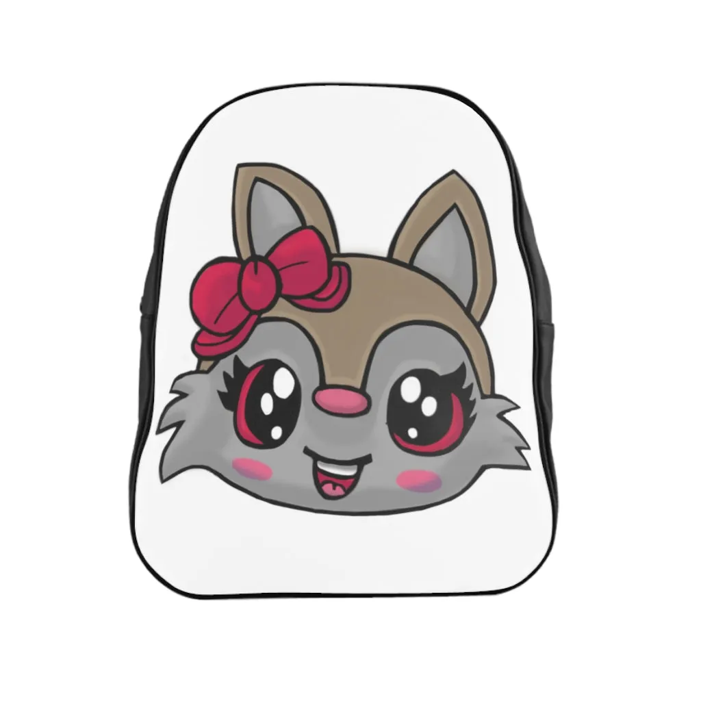 Pink Brown Kitty Head School Backpack