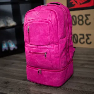 Pink Leather Luxury Carry-On Backpack (Patented Signature Design)