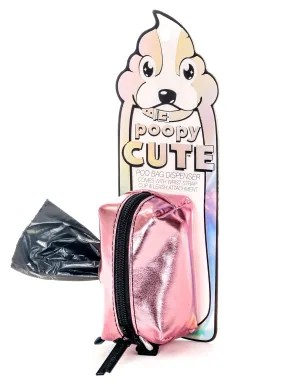 poopyCUTE | Cute Poop Bag Holder | METALLIC Pink