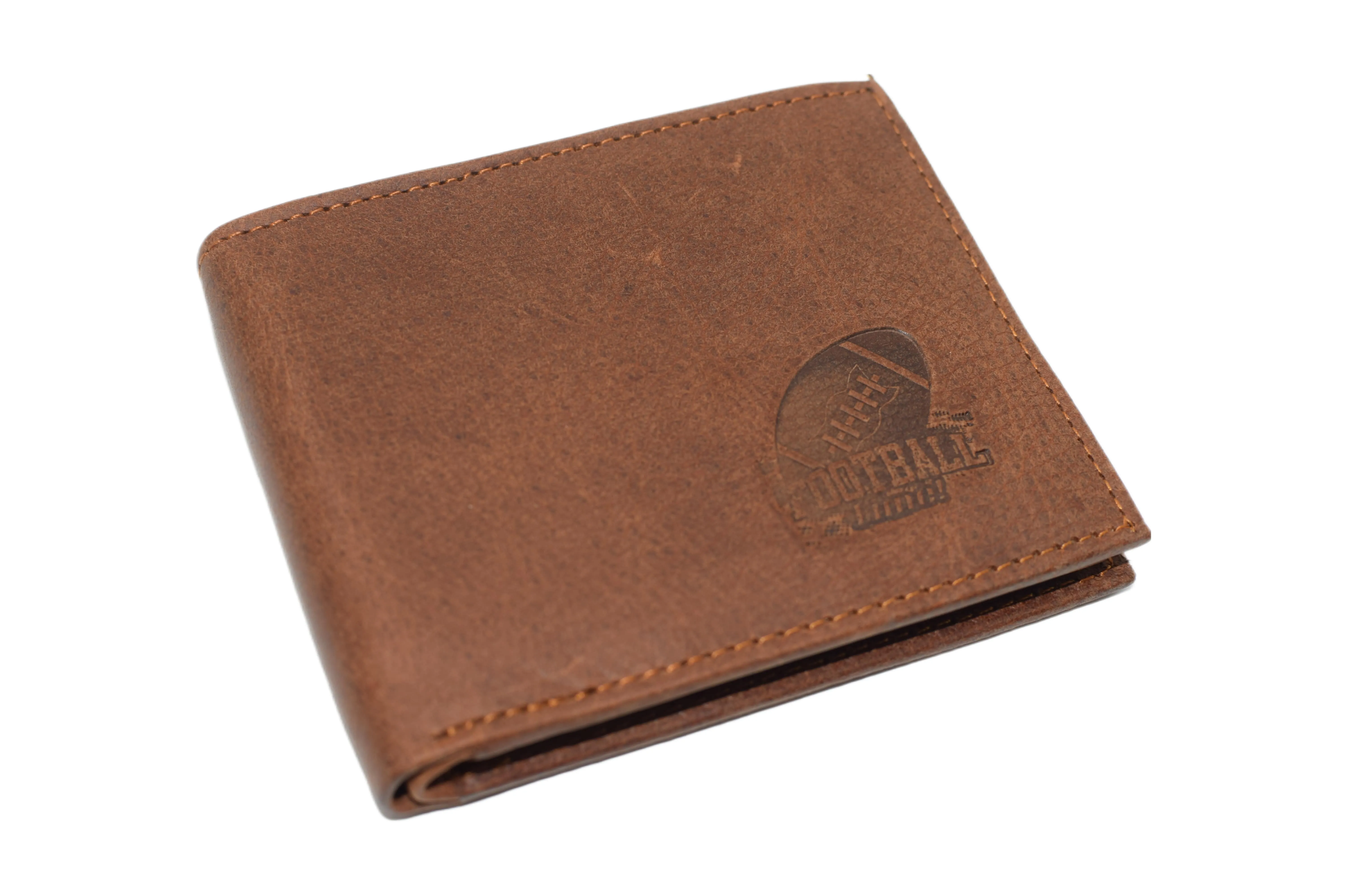 RFID53NUTN Real Genuine Leather RFID Blocking Wallets Mens Wallet Bifold Classic Engraved Logos