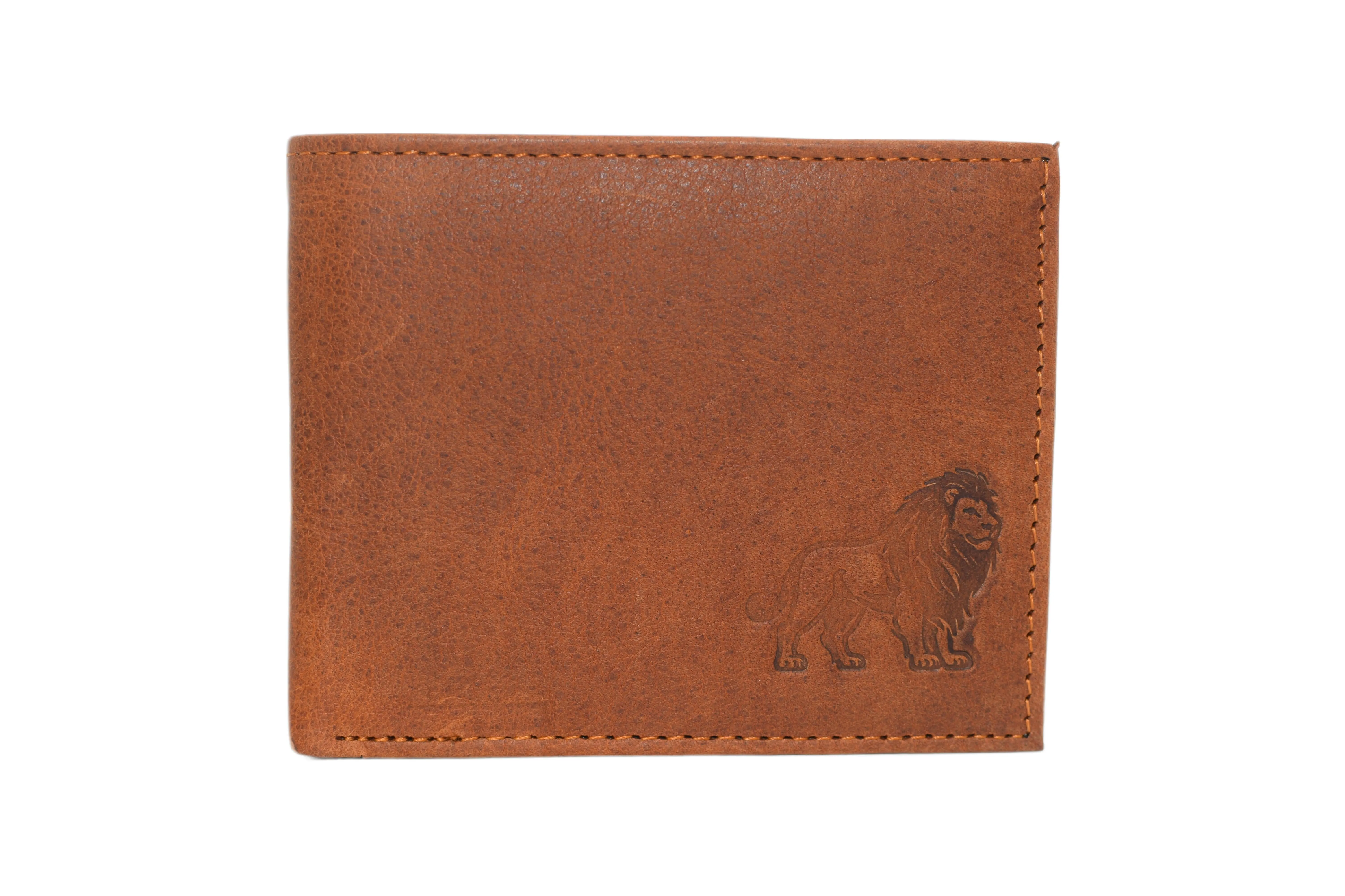 RFID53NUTN Real Genuine Leather RFID Blocking Wallets Mens Wallet Bifold Classic Engraved Logos