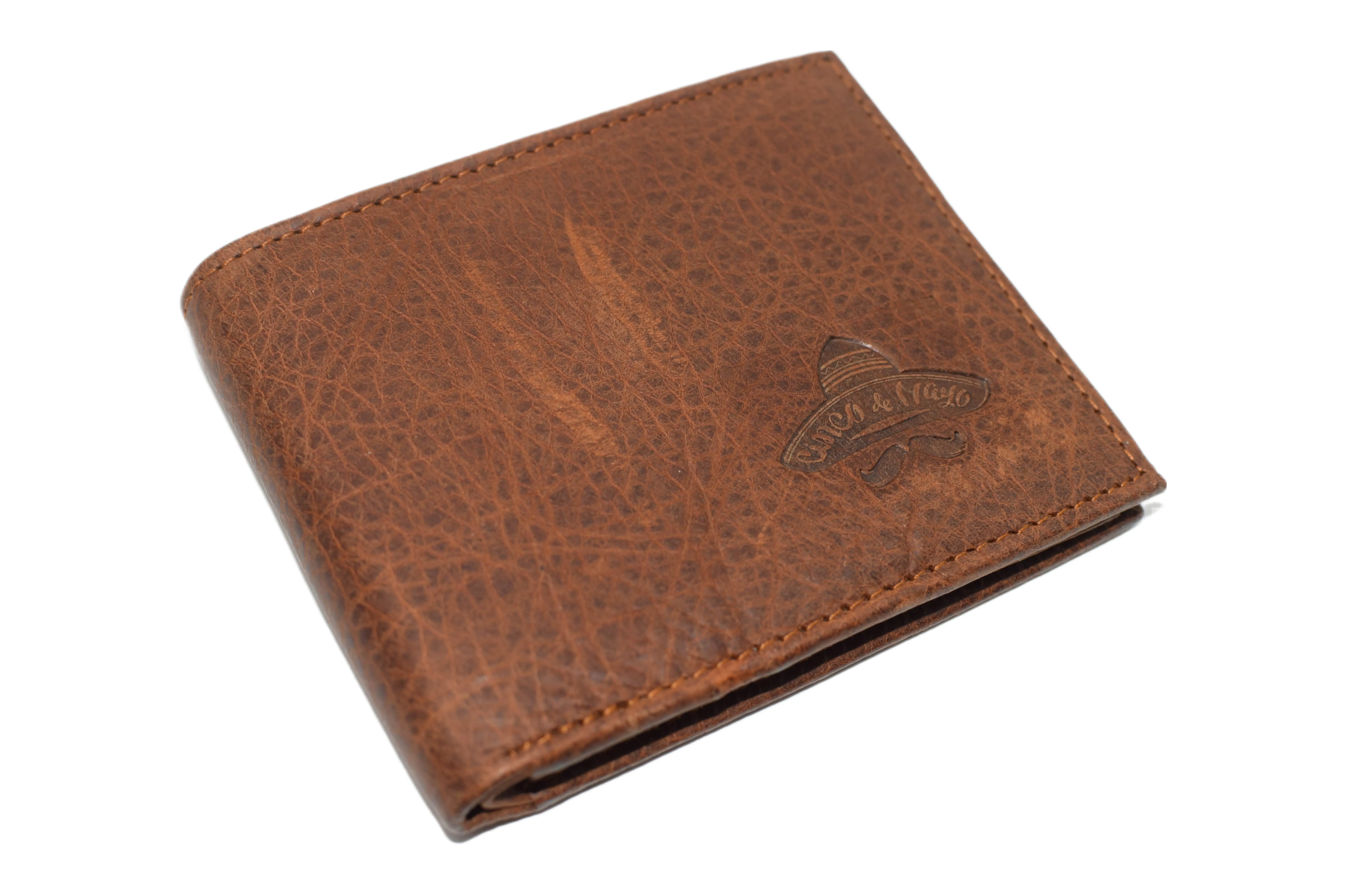 RFID53NUTN Real Genuine Leather RFID Blocking Wallets Mens Wallet Bifold Classic Engraved Logos