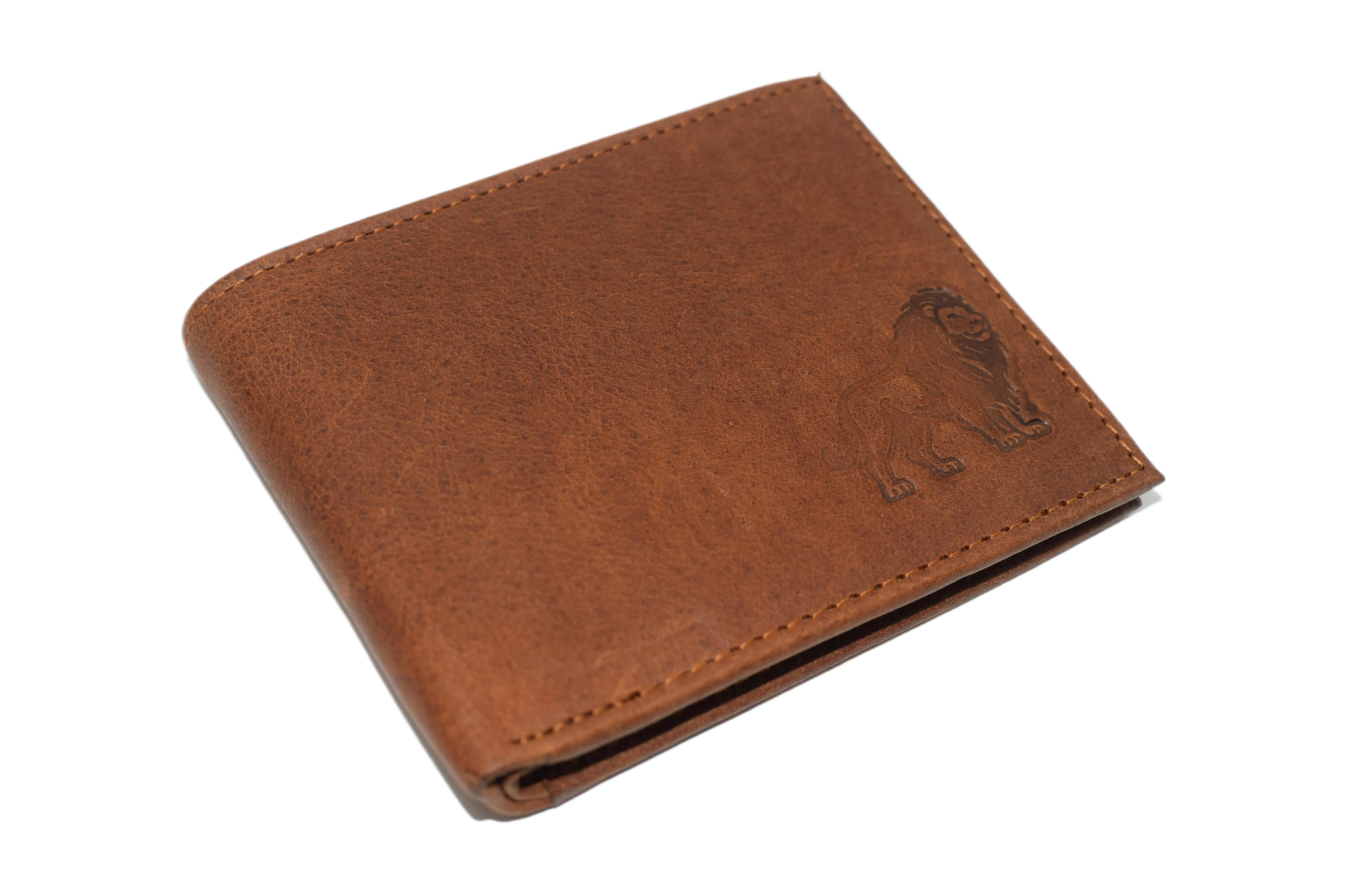 RFID53NUTN Real Genuine Leather RFID Blocking Wallets Mens Wallet Bifold Classic Engraved Logos