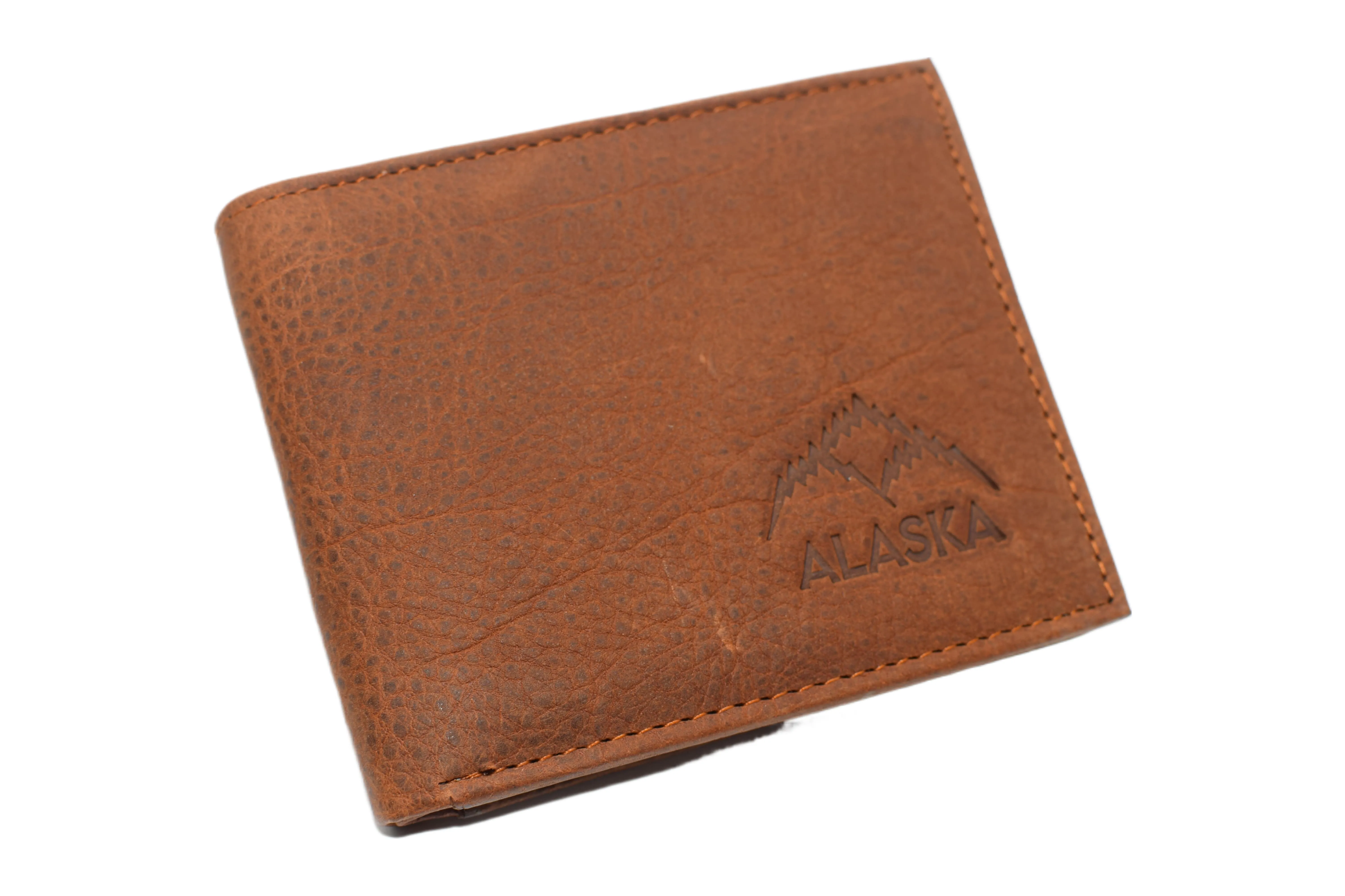 RFID53NUTN Real Genuine Leather RFID Blocking Wallets Mens Wallet Bifold Classic Engraved Logos