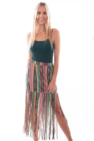 Scully Womens Serape Print Fringe Serape Polyester Blend Skirt