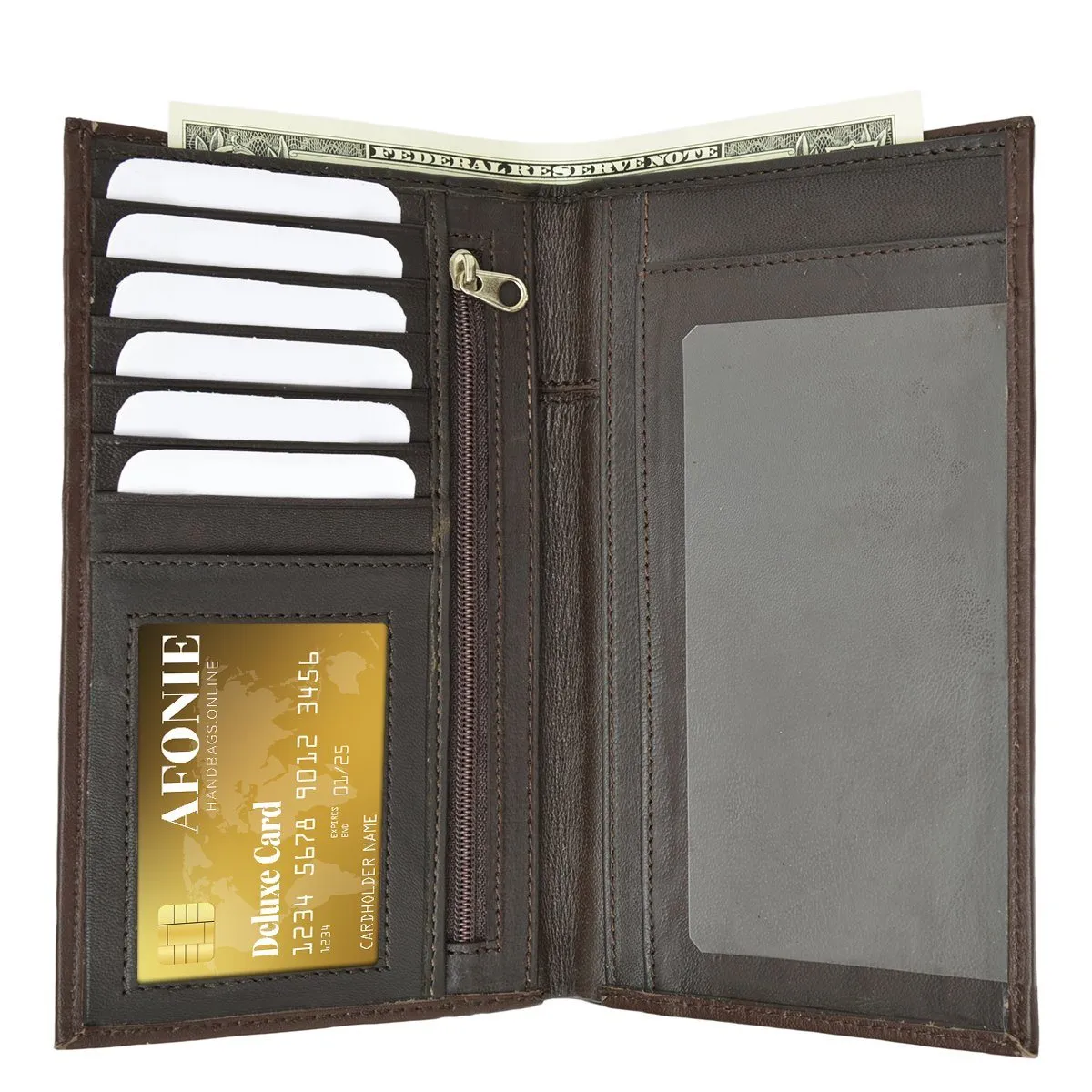 Slim Leather RFID Organizer Wallet