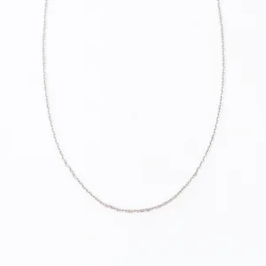 White Gold Medium Diamond-Cut Cable Chain