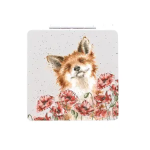 Wrendale Designs Compact Mirror - Fox in a Poppy Field